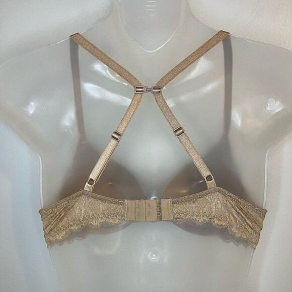 SO Intimates Beige Lace Padded Underwire Bra Size 34B - Picture 3 of 8